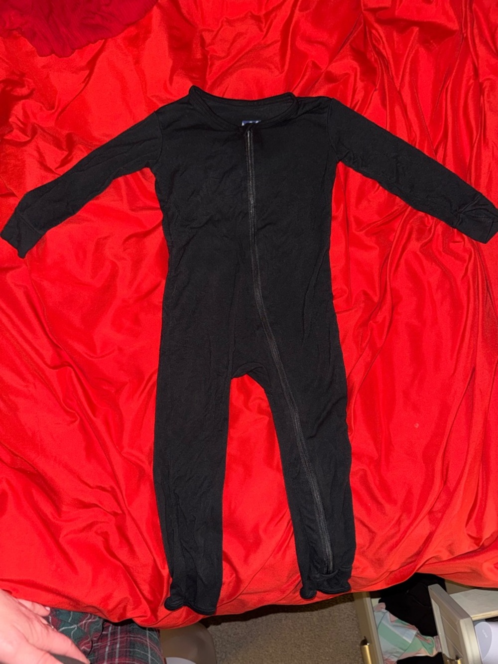 Kickee Pants Black Zippered Footie One-Piece